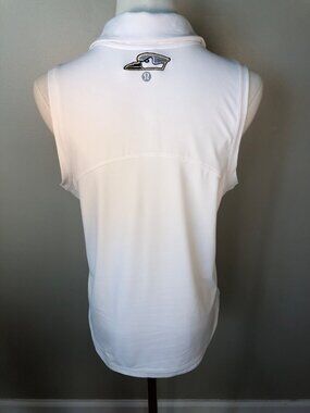 Lululemon White Sleeveless Polo Shirt Preppy Luxury Activewear Size 8